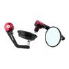 1 Pair Universal 78" Round Handlebar Bar End  Rear View Mirrors Motorcycle Sidemirror Red