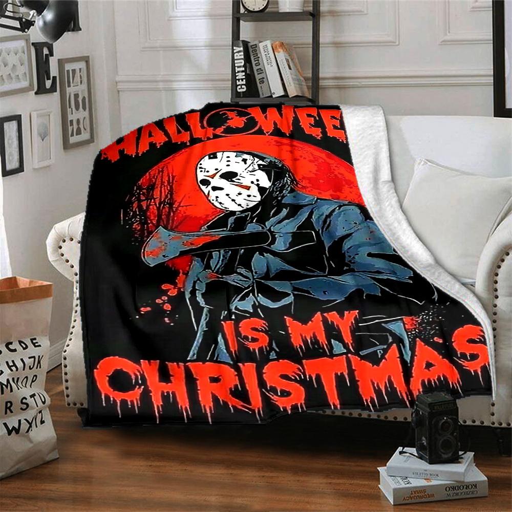 1pc Halloween Christmas Soft Warm Throw for Home, Office, Trave, All-Season Cozy Bedding Gift, Office Cozy Accessory 1195