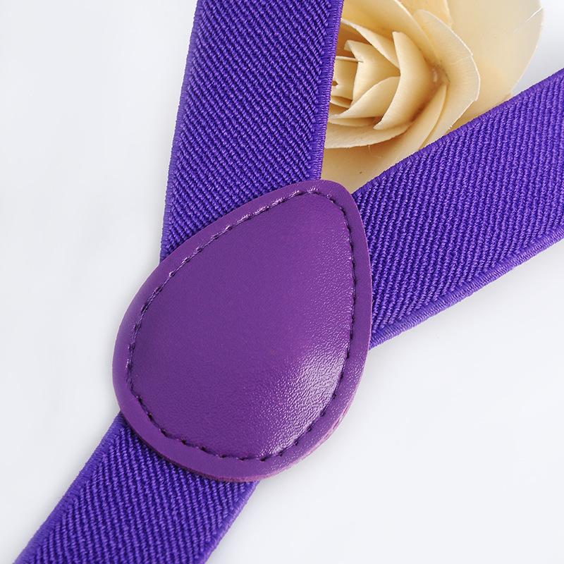 Unisex British Purple 2.5cm Y-Back Elastic Suspenders