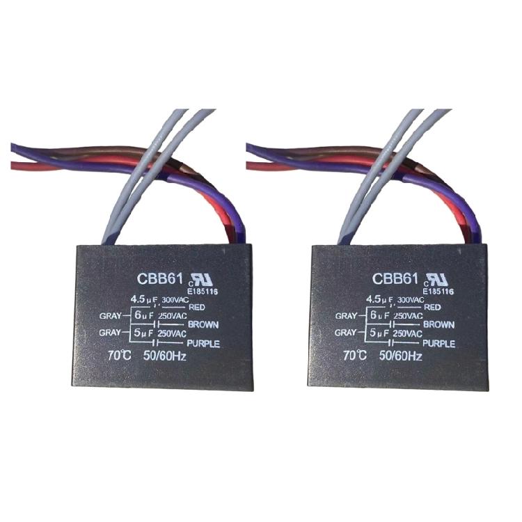 

Pack of 2 Motor Start Capacitors for Electric Fan Motors High Temperature Resistant Plastic Housing Quick Installation 1