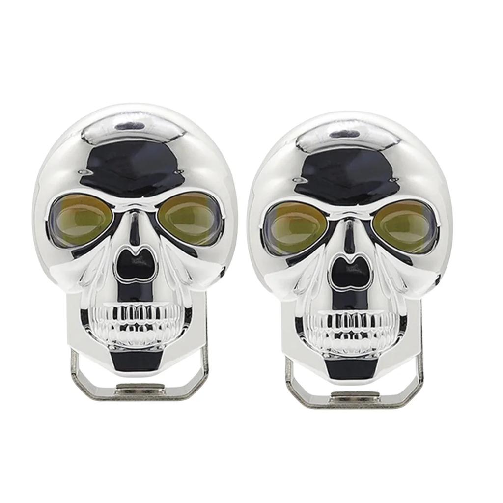 2PCS Motorcycle LED Light Skull Shape Waterproof Lamp Electric Vehicle Headlight Fog Light Projector Lens Spotlight Motorcycle