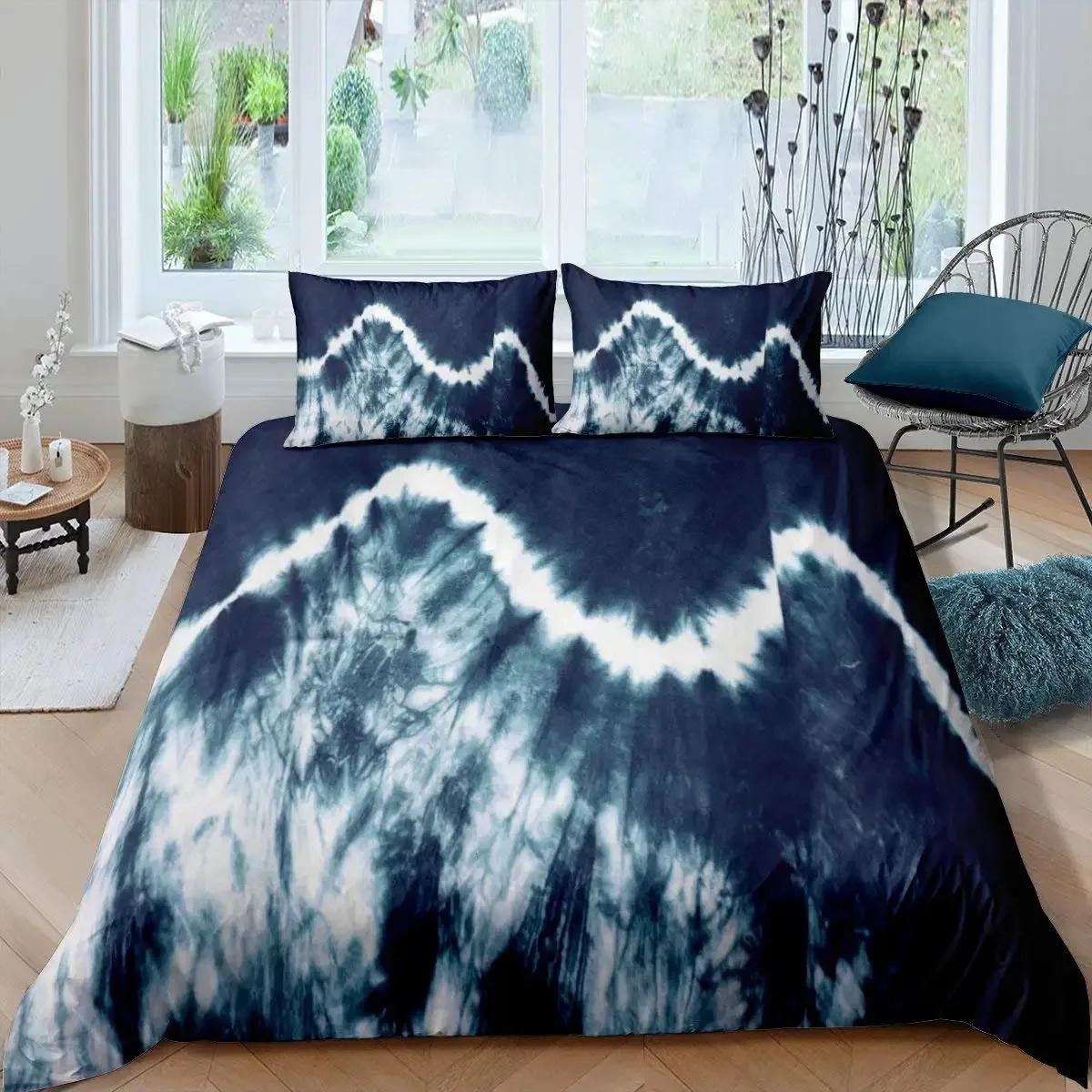 

Tie Dye Duvet Cover Set Bohemian Hippie Spiral Bedding Sets Ethnic Boho Comforter Cover Set Swirl Tie Dyed Pattern Quilt Cover 70x133cm