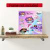 Cartoon Cute Gabbys 5D Round Diamond Painting Kit Diamond Embroidery Painting Rhinestones Mosaic Frameless Handwork Decoration Arts