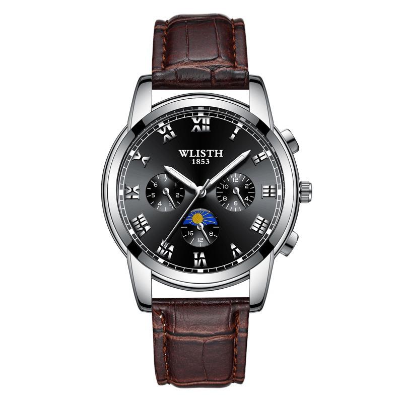 Top Brand Steel Band Business Waterproof Watch Men's Fashion Luminous Wristwatch