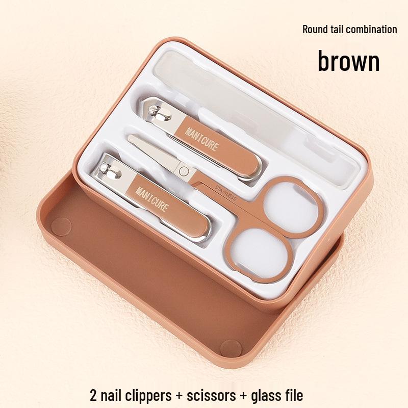 4-Piece Portable Nail Clipper Set with File - Gradient Manicure Tools