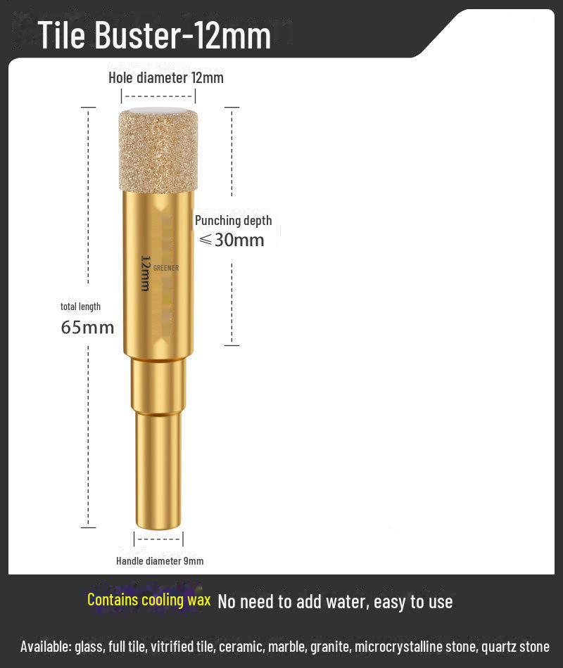 

Многоцелевой открыватель отверстий Green Forest для плитки, стекла и дерева.
