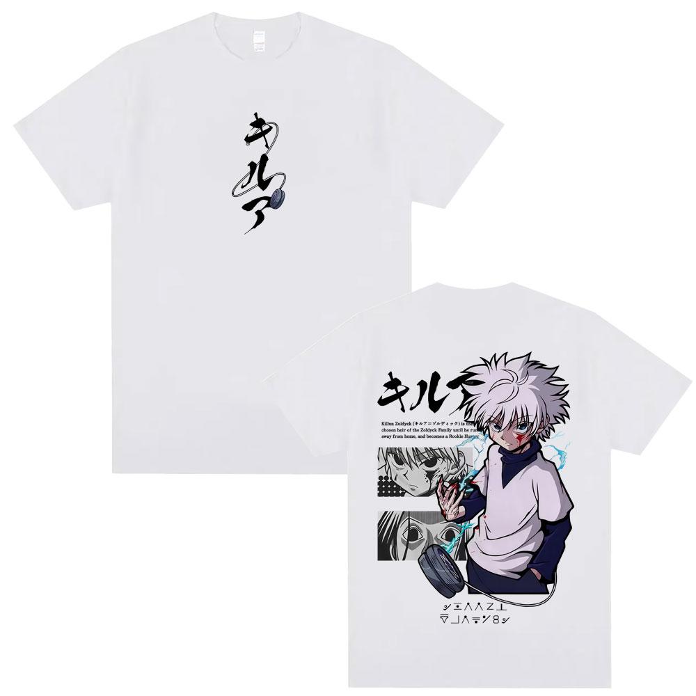 Anime Hunter X Hunter Tshirt Killua Zoldyck Graphic Tshirts Men Women Casual Vintage Cotton Tee Shirt Mens Oversized T Shirts