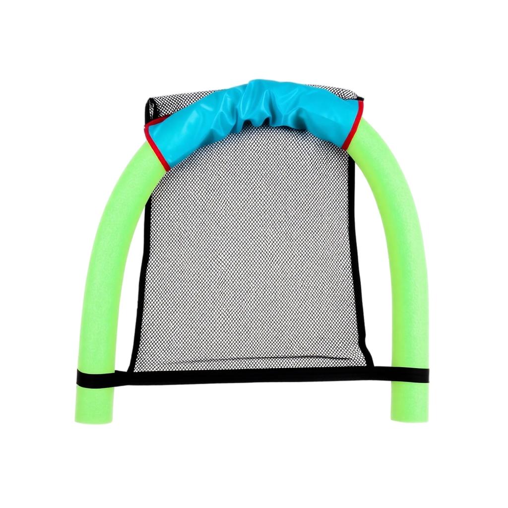 Cadeira de Lounge Flutuante Inflável Boia de Piscina com Assento em Rede Tubos de Espuma Duráveis Diâmetro 6,5 cm Comprimento 150 cm Acessório para Piscina