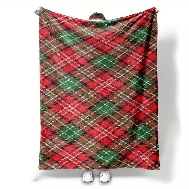 Ultra-Soft Flannel Throw Blanket Featuring a Christmas Reindeer Forest Print -Blanket Suitable for Beds Couches Chairs, Offices