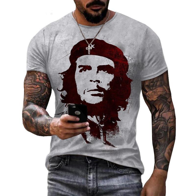 Ανδρικό T-Shirt με Γραφικό Che Guevara 3D Ρούχα Μόδα Harajuku T-Shirts Αναψυχής Λαιμόκοψη O Κοντομάνικο Πουλόβερ Καλοκαιρινά Φαρδιά Μπλουζάκια