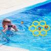 Foam Rings Toy Pool Floats with 10 Colorful Tossing Balls Water Sports Floating Pool Game Toy for Family Gatherings