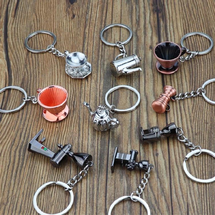 Fashionable Metal Espresso Accessory Keychain Fashion Key Pendant Coffee Theme Pendant Unisex Present for Coffee Fan