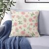 Blush Rose Square Jacquard Pillow Cover for Sofa Office Waist Cushion Cover Home Decorative Pillowcase