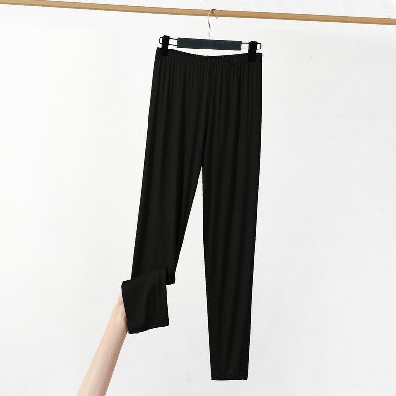 Women's Elastic Waist Leggings Slim Fit Pants High Stretch Solid Rayon Spandex Summer Plus Size Nine Point Casual Bottoms