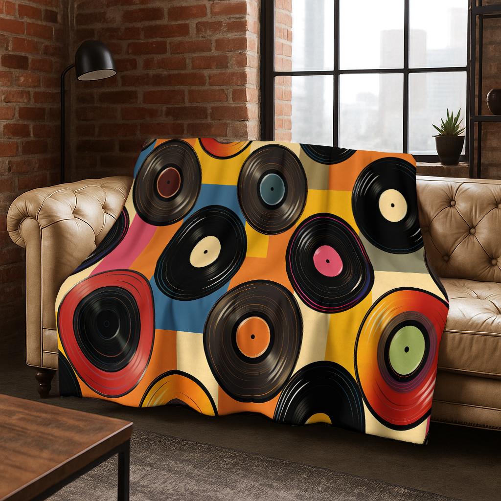 DJ Screen Record Flannel Blanket,Warm and Cozy Soft Throw Blanket for Home Bedroom Bed Sofa Office Travel Picnic Cover Kid Gift