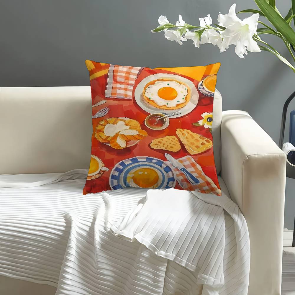 Delicious Food 45*45Cm Cushion Cover Pillow Cover Decor Pillowcase Home Pillowcase For Couch Pillow