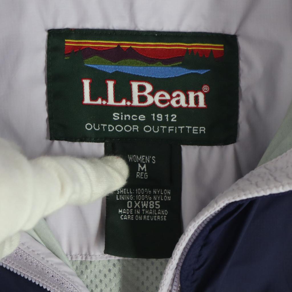 L.L.Bean brand logo Long sleeve Nylon jacket M Hoodie included Women Used