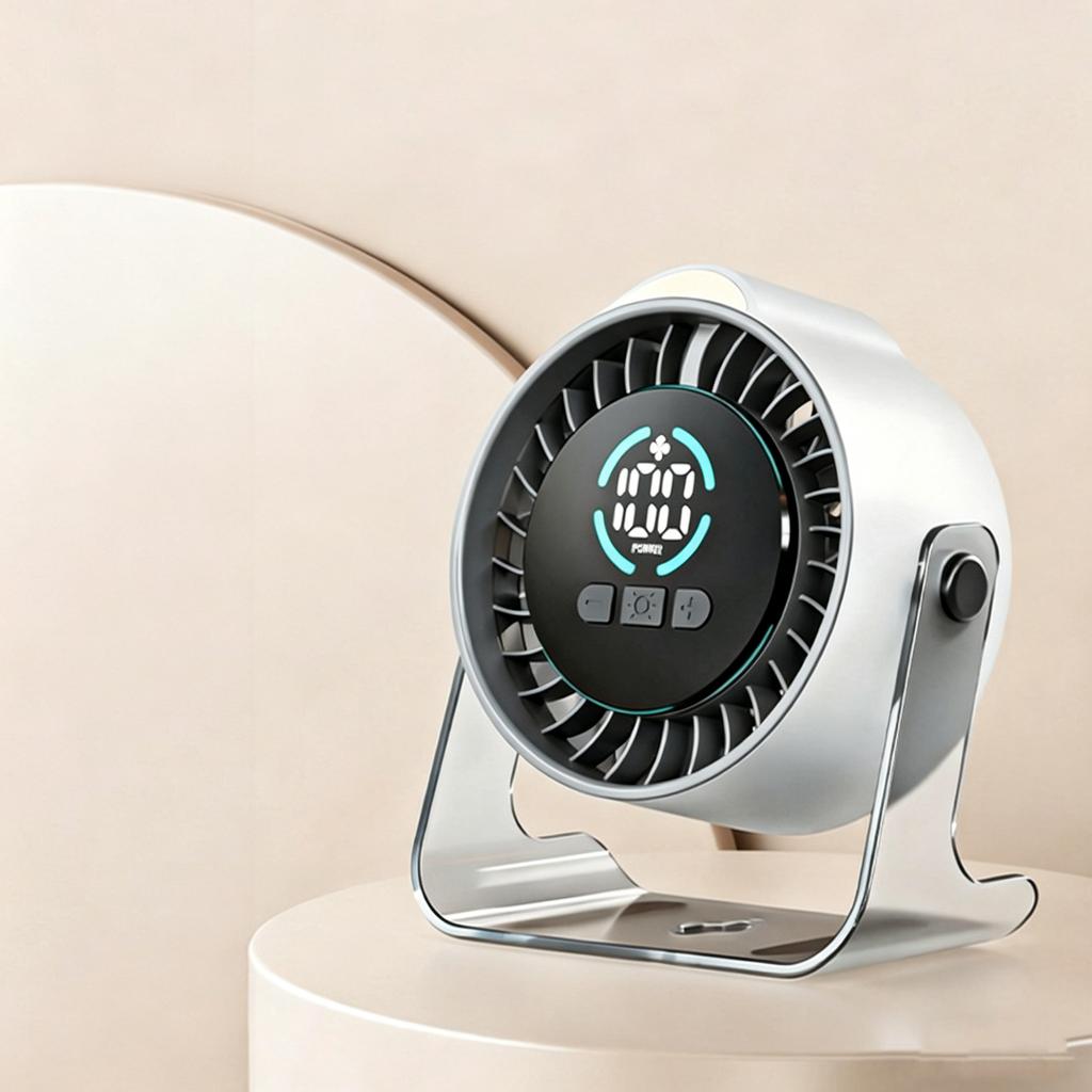 Desktop Fan, Rechargeable, Silent, Circulation Fan, Digital Display Fan