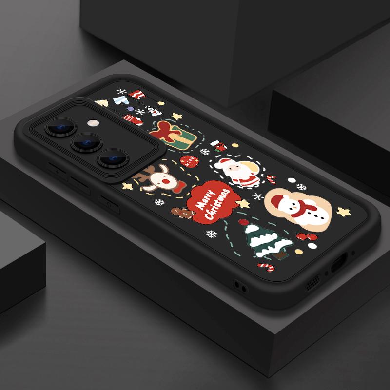 Cartoon Weihnachtsbaum Druck Hülle für Samsung S25 Ultra S24 FE S23 S22 A56 A36 A16 A15 A55 A35 TPU Weich Matt Stoßfest Handyhülle
