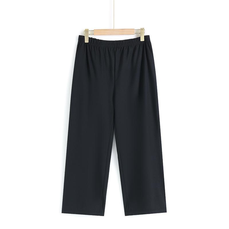

Women s Summer Elastic Waist Ice Silk Pants: Breathable and Lightweight for Middle-aged and Elderly XXXL чорний
