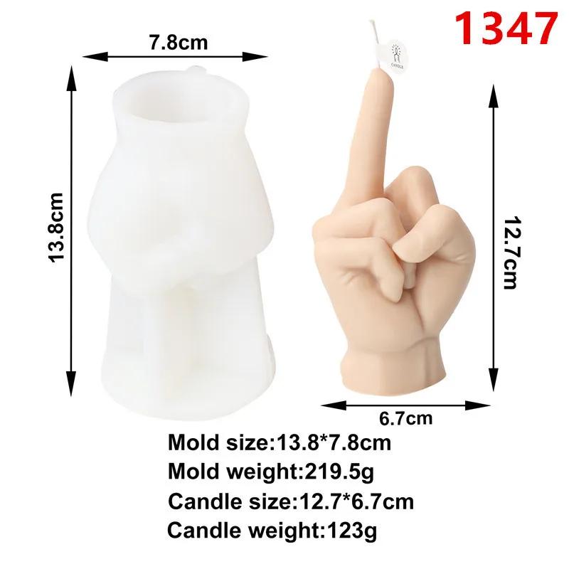 Middle Finger Silicone Candle Mold DIY Gesture Aromatherapy Plaster Art Soap Resin Crafts Casting Molds Holiday Party Gifts