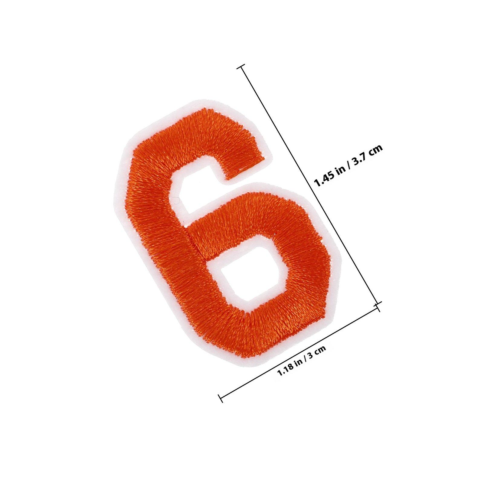 

72Pcs Embroidery Craft Letter Number Patches Orange Iron on for Clothing Backpacks Hats Jeans Trousers Socks DIY Fashion