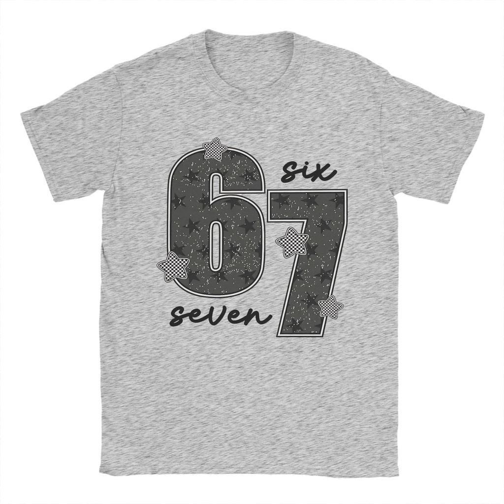 Men Women Fun Six Seven 6 7 Meme T Shirts  Cotton Clothing Funny Short Sleeve Crew Neck Tee Shirt Big Size T-Shirt