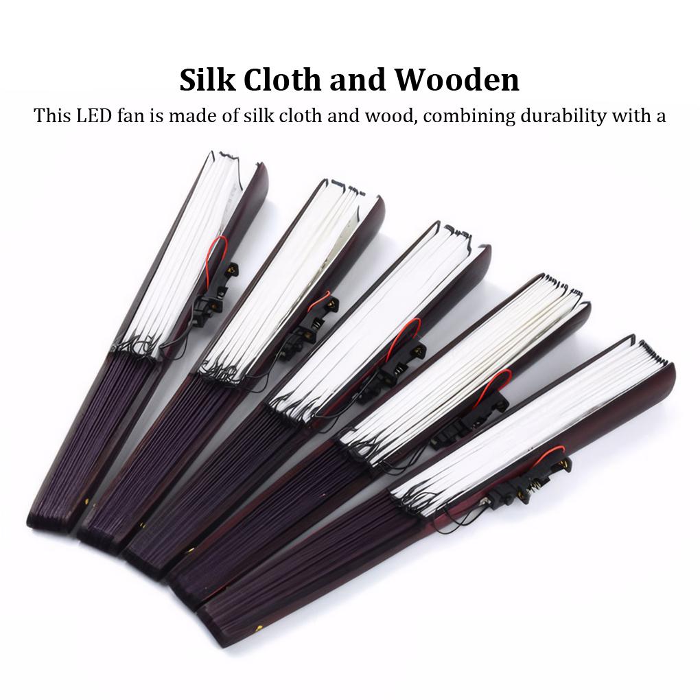 Leuchtender Glanz Seidenstoff LED Fächer Für Halloween Kostümpartys Festivalzubehör Partyzubehör