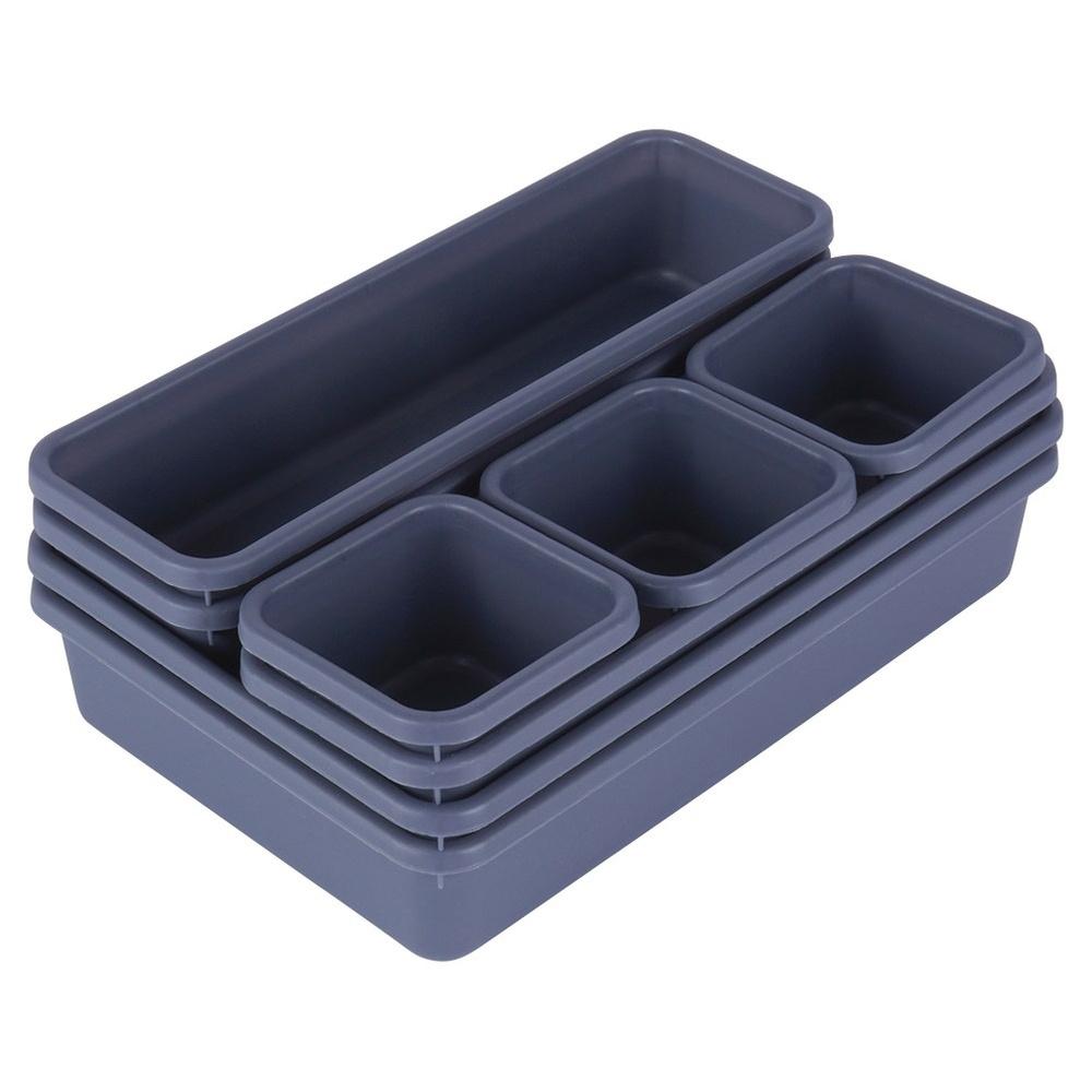 Graphite Modular Drawer Organizers 8-Pack