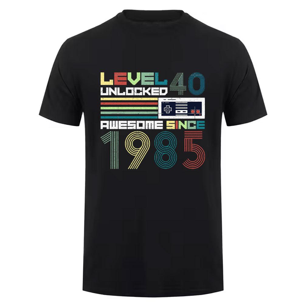 1985 Year Vintage Cotton T Shirt Retro 80s Style Short Sleeve Retro Tee Unisex Classic Design for Men Women 40th Birthday