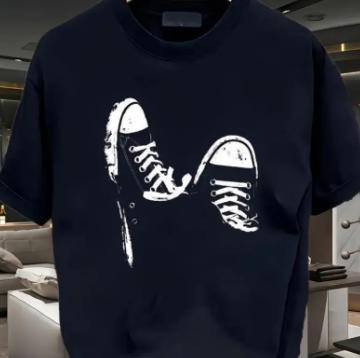 Unisex Minimalist Print Cotton Crewneck Breathable Summer Basic Loose Fitted Casual Graphic Tee
