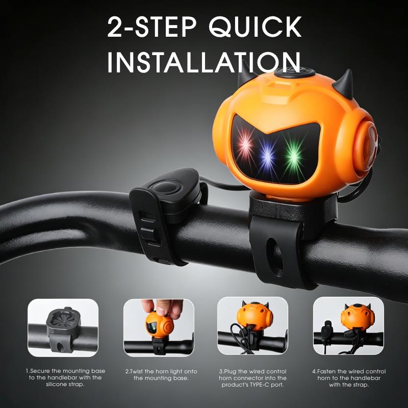 Bike Electric Horn Type-c Rechargeable Cycling Loudly Warning Bell Bicycle Handlebar Electric Ring MTB Road Cycling Accessories2