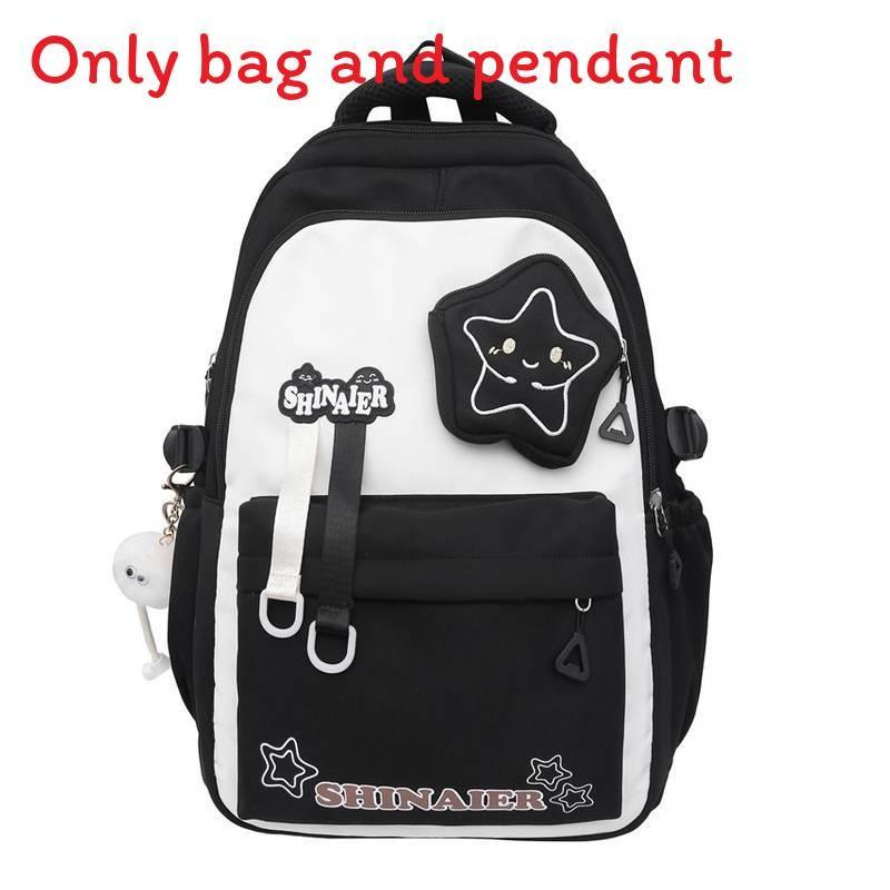 Youthful Style Nylon School Backpack With Color Blocked Cute Letter Star Print For Teens