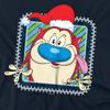Ren & Stimpy Unisex Adult Festive Santa Hat Christmas T-Shirt