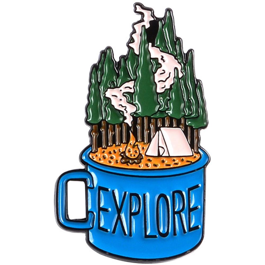Air Tickets Enamel Pin Cartoon Explore Adventure Awaits Brooch Badge For Lapel Shirt Bag Jewelry Gift For Friends