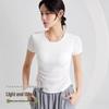 Women's Spring/Summer 2025 Modal Slimming Ruched Top with Built-in Padded Cups - Comfortable and Stylish