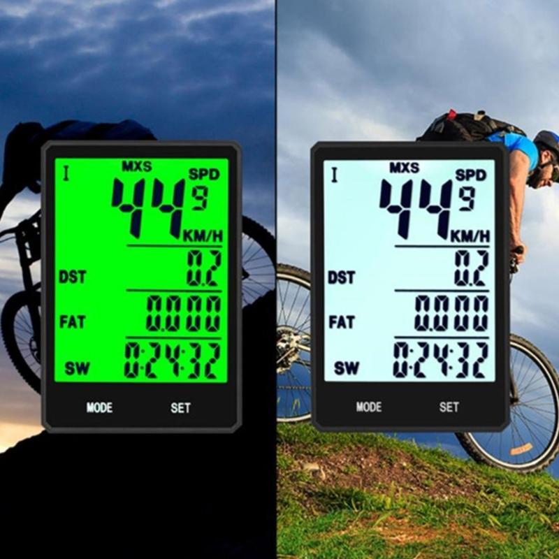 Multifunktionella cykeldatorer Vattentäta Cykelhastighetsmätare Stor skärm Dataregistrator Långdistanscykelenhet