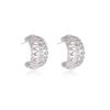 Vintage Court Hollow Wreath C Ring Earrings Medieval Weaving Gold Engraved Diamond Earrings French Light Luxury Versatile Earrings