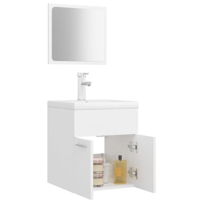VidaXL Bathroom Furniture Set Storage Cabinet Wall Mirror Toilet Cabinet Sink Cabinet and Sink 3071306