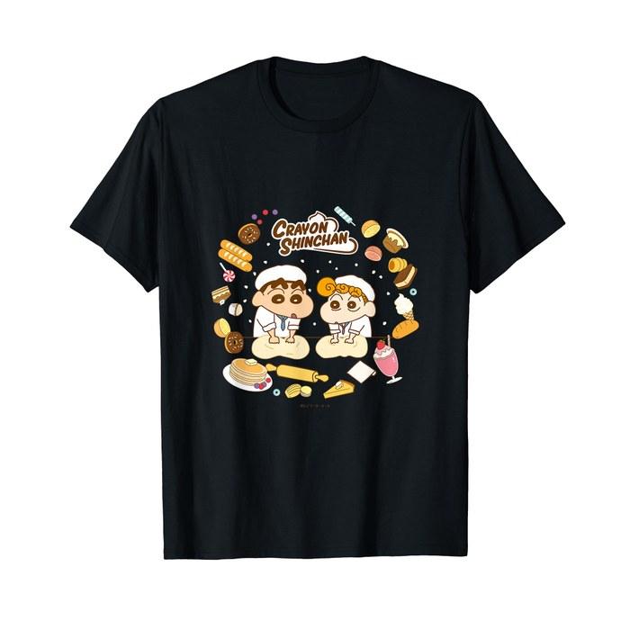 Crayon Shin-chan Himawari and Breadmaking Dessert Time T-Shirt Black