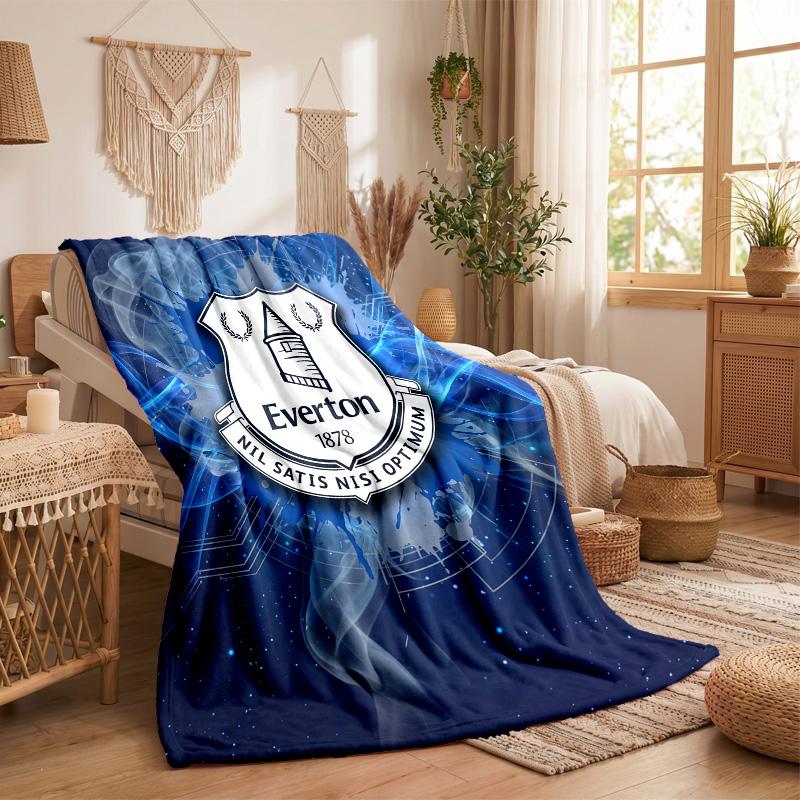 Coperta in Flanella con Stampa Calcio Everton Morbida Calda Coperta da Divano Letto per Casa Ufficio Camera da Letto