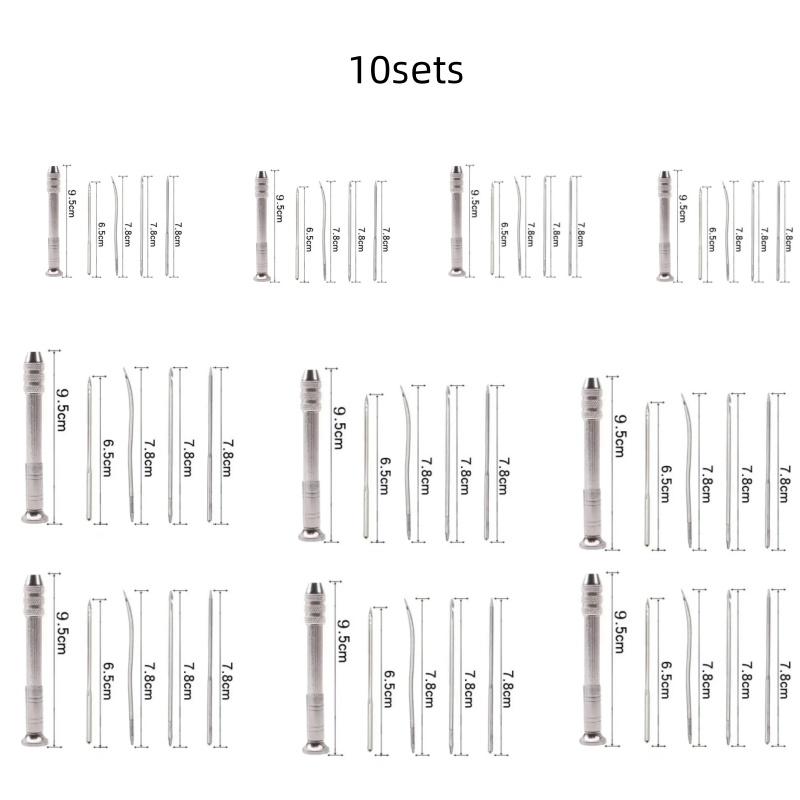 1set Leather Sewing Awl Set Replaceable Multifunctional Shoes Repair Tool DIY Punch Stitching Needle Sewing Leathercraft Tool