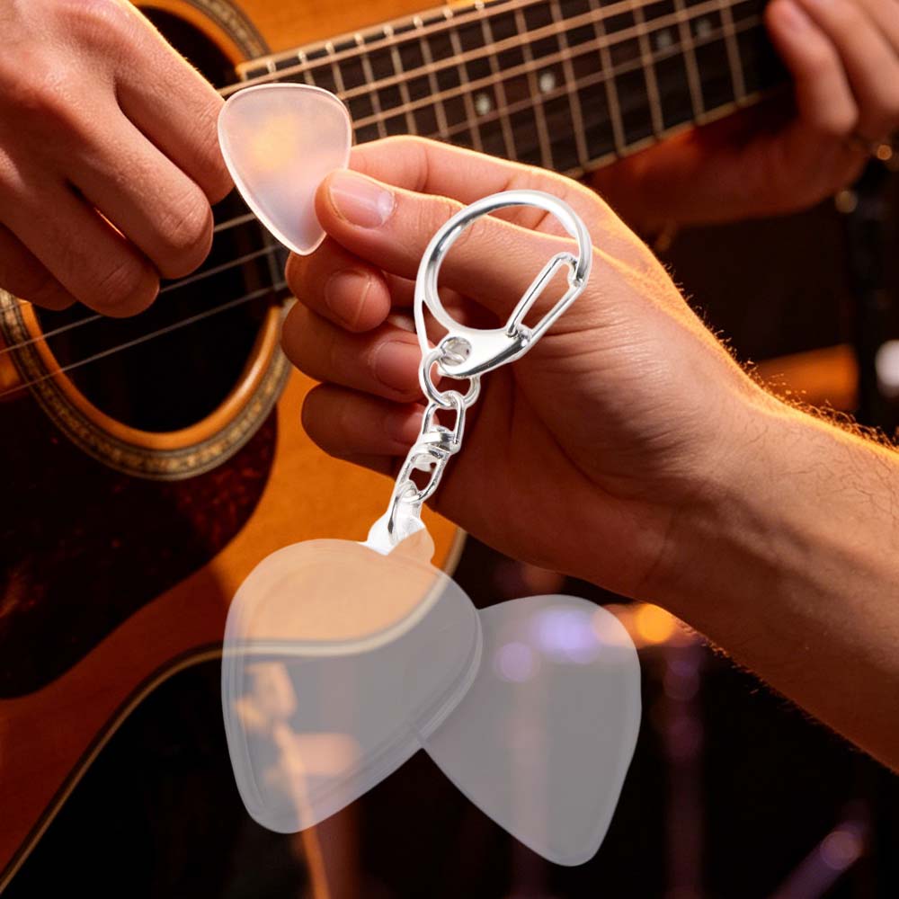 Picks Size Case Guitar Pick Keyring Transparent Guitar Pick Keychain Jewelry Gift