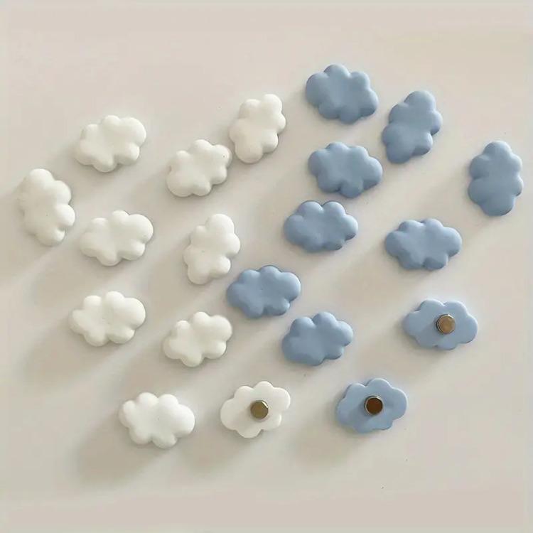 10Pcs Cute Cartoon Cloud Shaped Resin Fridge Magnets DIY Decoration for Kitchen Refrigerators for Girl Room Metal Door Furniture