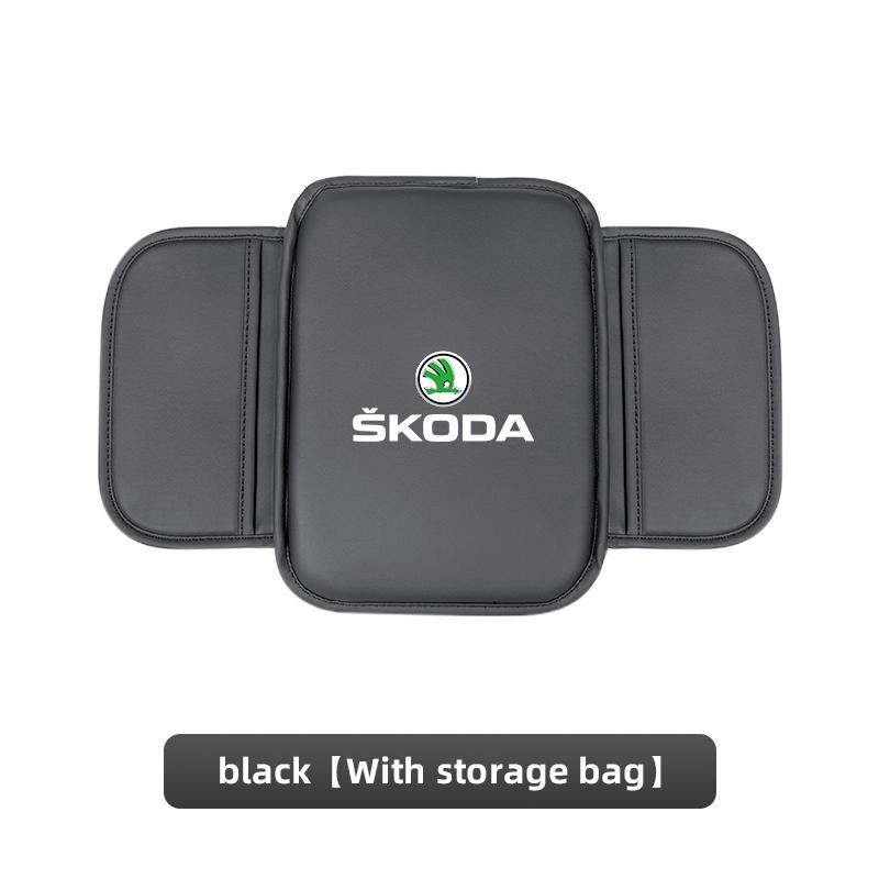 EZN2 Kožená podložka na box loketní opěrky do auta, úložná kapsa na středovou loketní opěrku, ochranný kryt pro novou Škodu Octavia Kodiaq Fabia Superb Karoq