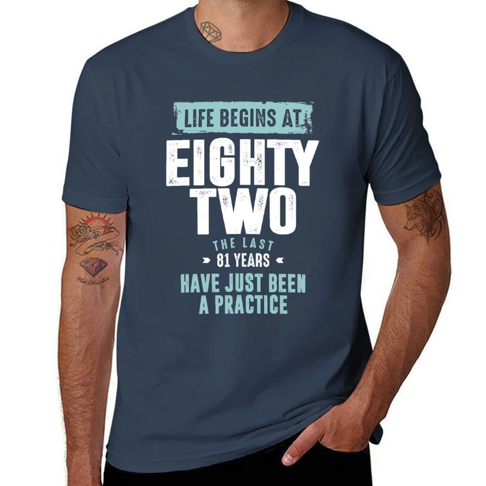 Life Begins At 82 Tshirt Simple Graphic Design Tshirt S