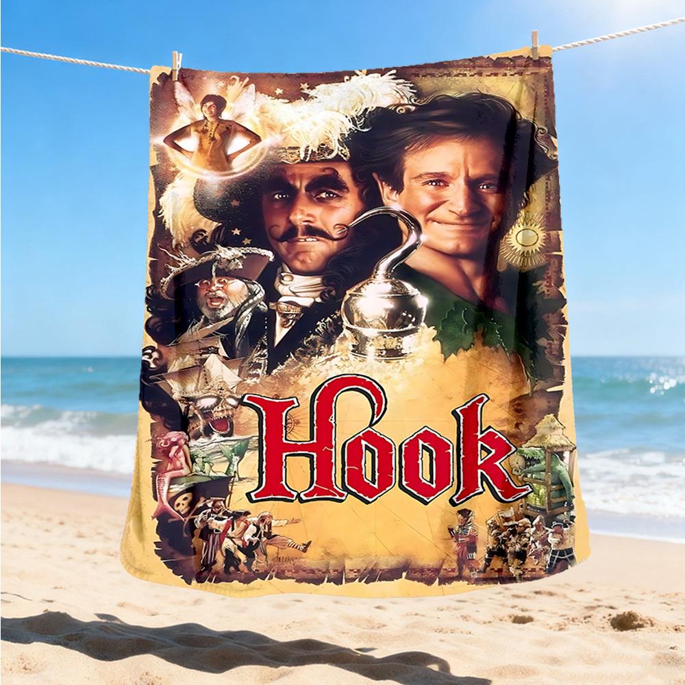 1pc Hook Movie Poster Outdoor Flannel Blanket Gift For Boys Girls Adults, Family Friends
