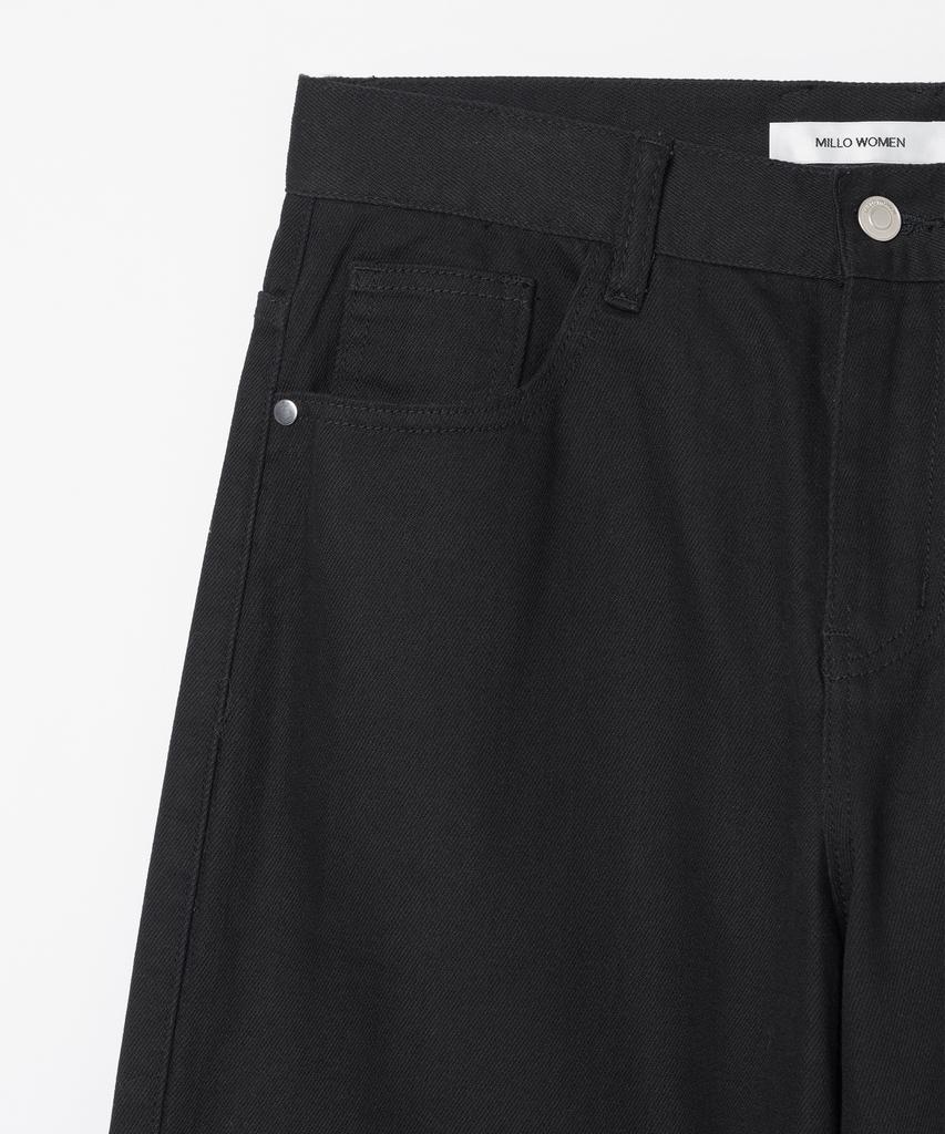 MILLO WOMEN Double Knee Cotton Loose Pants [Black]