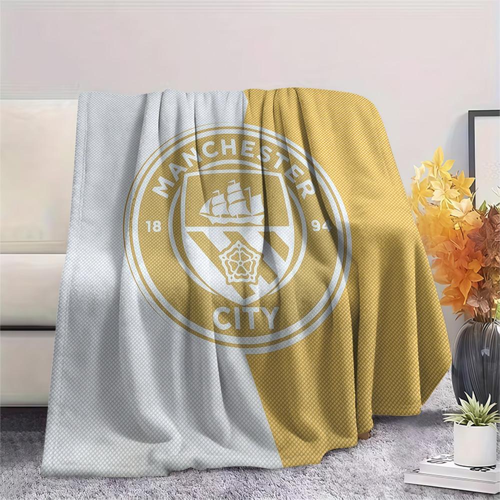 Manchester City Football Club Flannel Blanket, High quality Comfortable for All Seasons, Home Decor, Warmth and Comfort