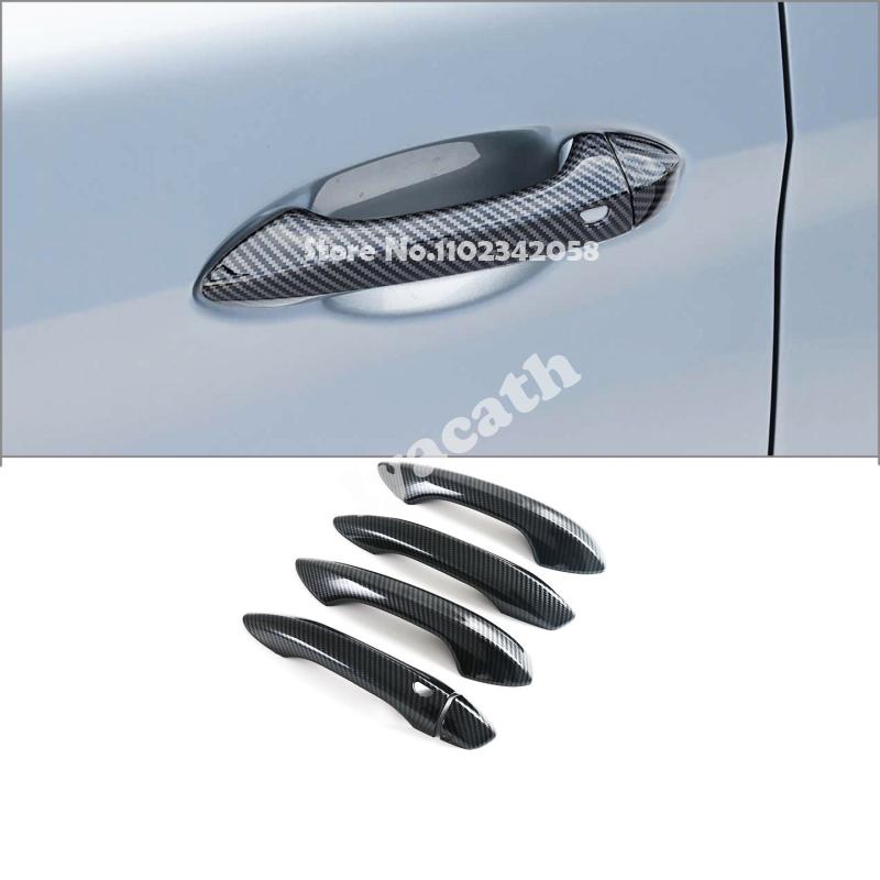 For MG 4 MG4 EV 2025 2026 ABS carbonfiber black Exterior door handle bowl cover  charge panle rearview mirror cover Accessories